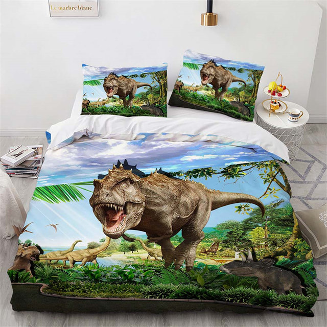 Dinossauro crianças jogo de cama cenário animal moda 3d duvet cover  conjunto consolador roupa gêmeo rainha rei único tamanho dropshipping -  AliExpress