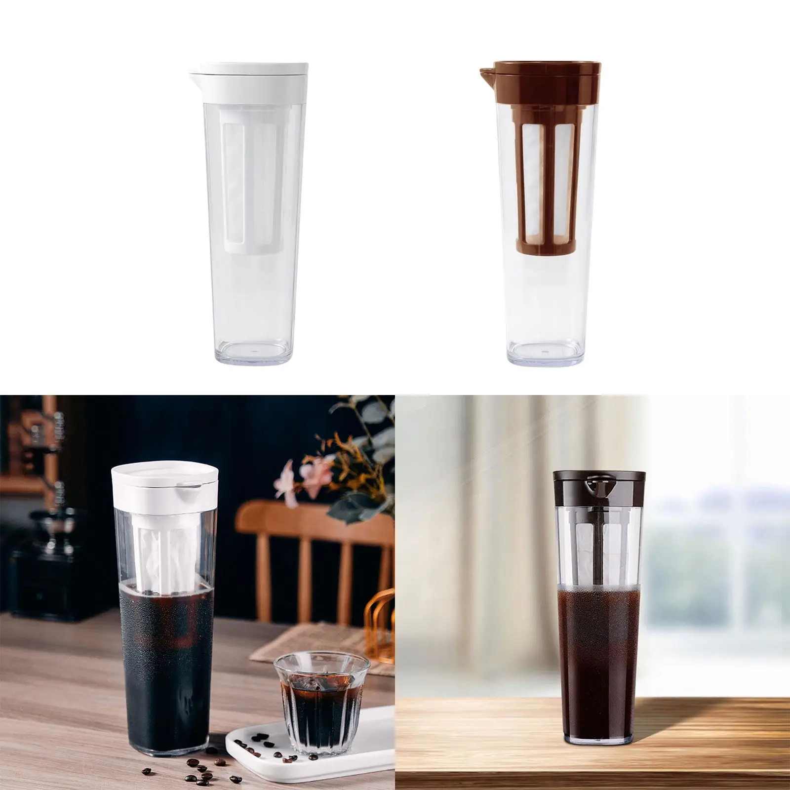 Cold Brew Coffee Maker 1100ml Leak Lid Drip Coffee Pot Easy to Use Clean cold