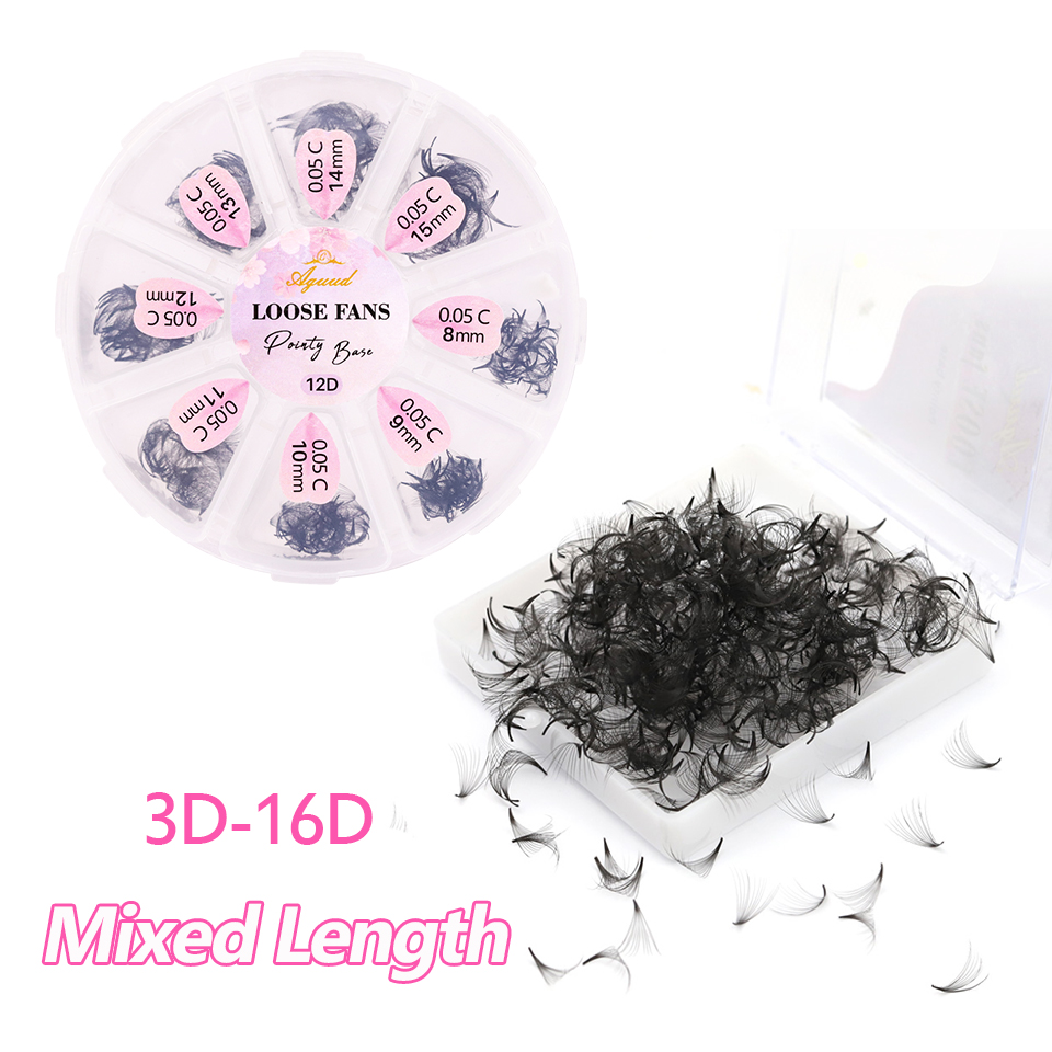 Best of AGUUD Ultra Slim Base Premade Fans Pointy Base Lashes Loose Pro Made Volume Fans Eyelash Extensions Professional Loose Fan Cilio Reviews & Tips