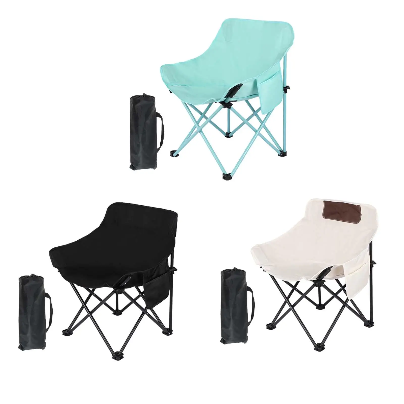 Folding Camping Chair Beach Chair Durable Portable Folded Folding Chair Outdoor Moon Chair for Garden Picnics BBQ Hiking