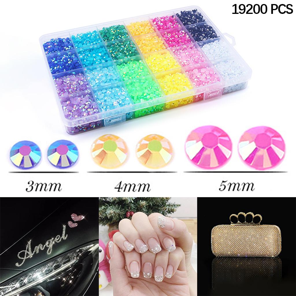 19200pcs Nail Art Rhinestones Nail Art Rhinestones Multi Color Nail Studs Diamonds