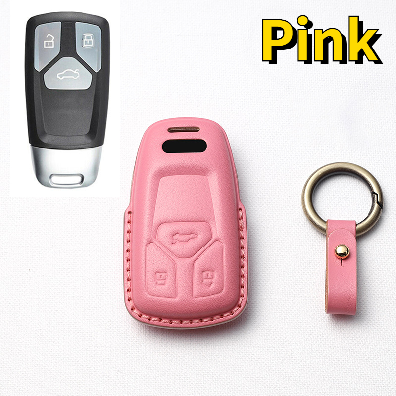 Custodia/cover per Chiave/telecomando in pelle fatta a mano per Audi A4 B9 A5 A6L A6 S4 S5 S7 8W Q7 4M Q5 TT TTS RS coupé accessori per lo Styling - S3447eed83fcf4d49ac421b8199bf445d8