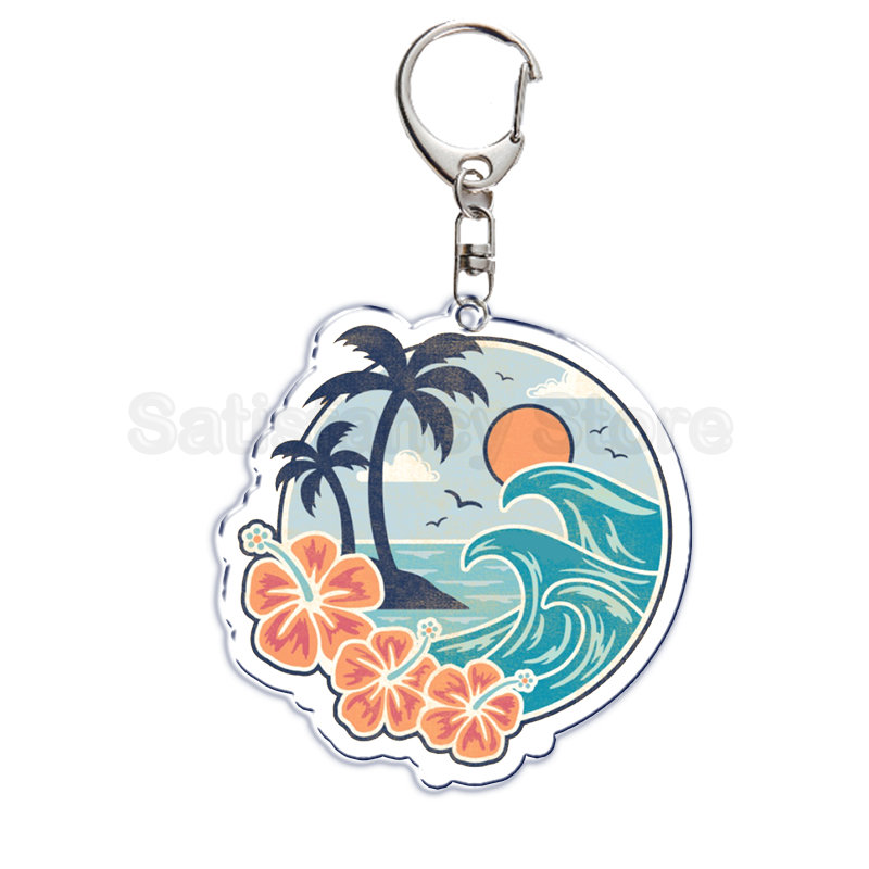 Retro Art Die Große Welle von Kanagawa Keychain Schlüssel Kette für Zubehör Nette Tasche Anhänger Schlüssel Ring Schmuck Geschenk – Detail 7