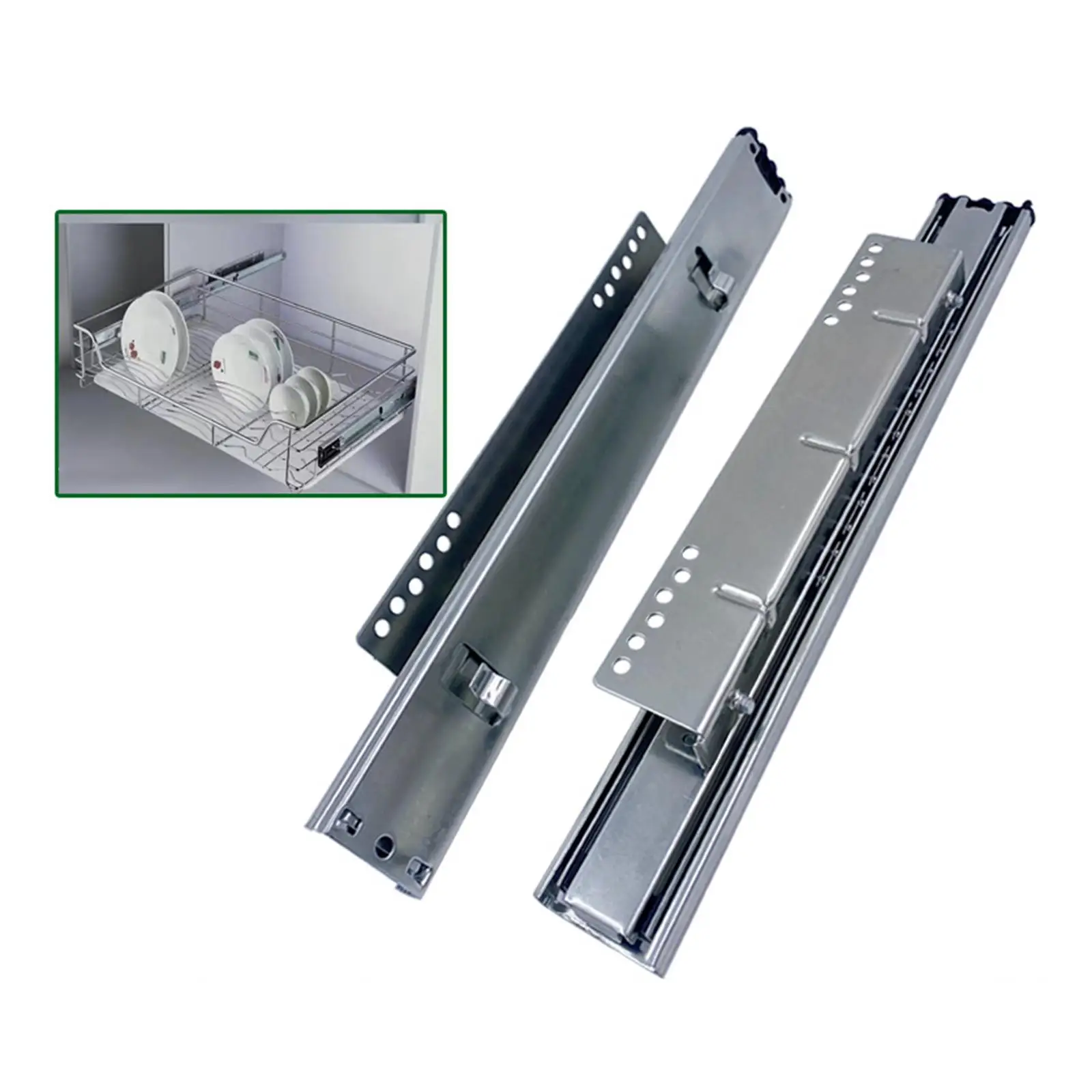 1 Pair Drawer Slides Side Mount Cabinet Hardware Cabinet Pull Out Rail for Furniture