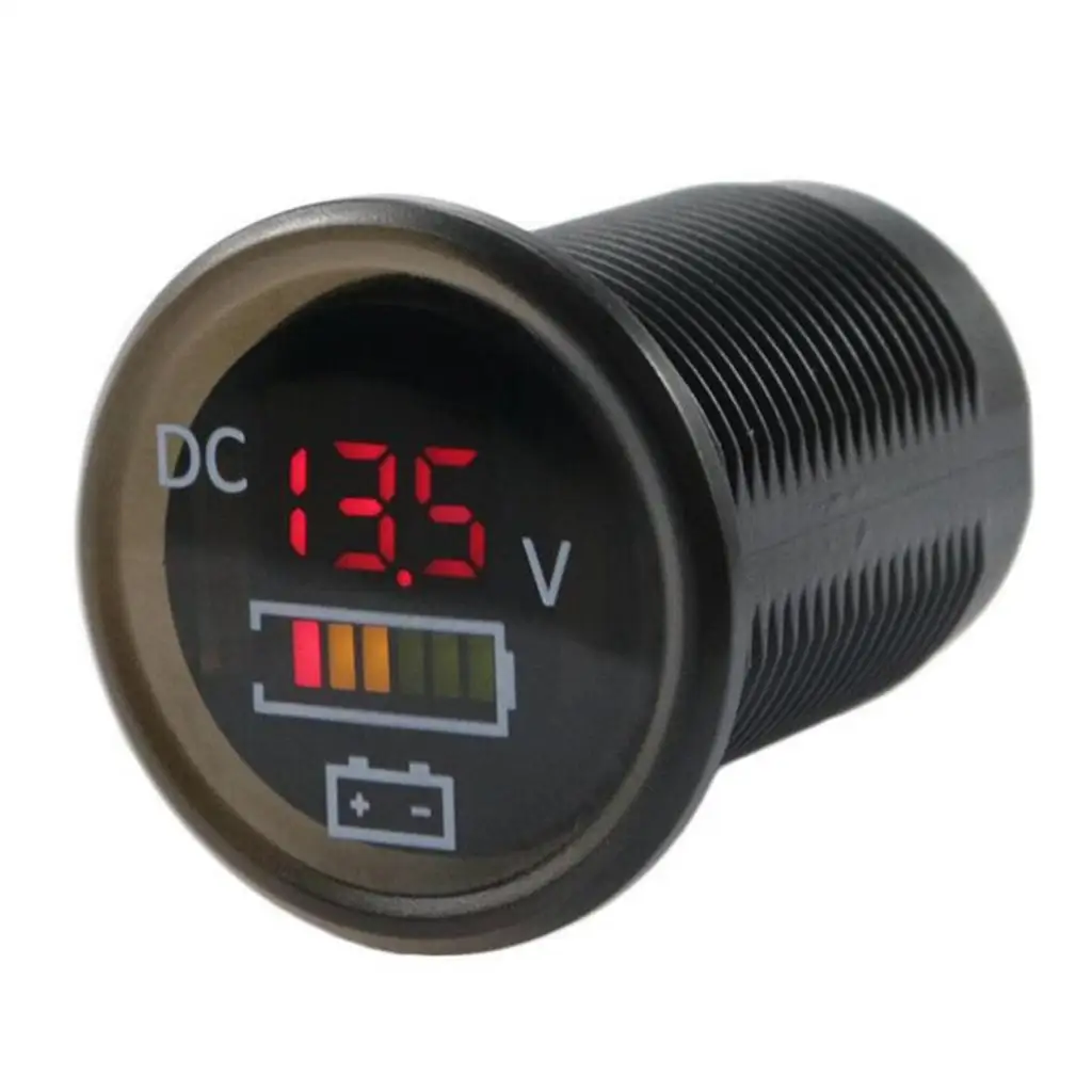 12-24V Voltmeter Voltage Display Meter Gauge Motor Boat Red LED