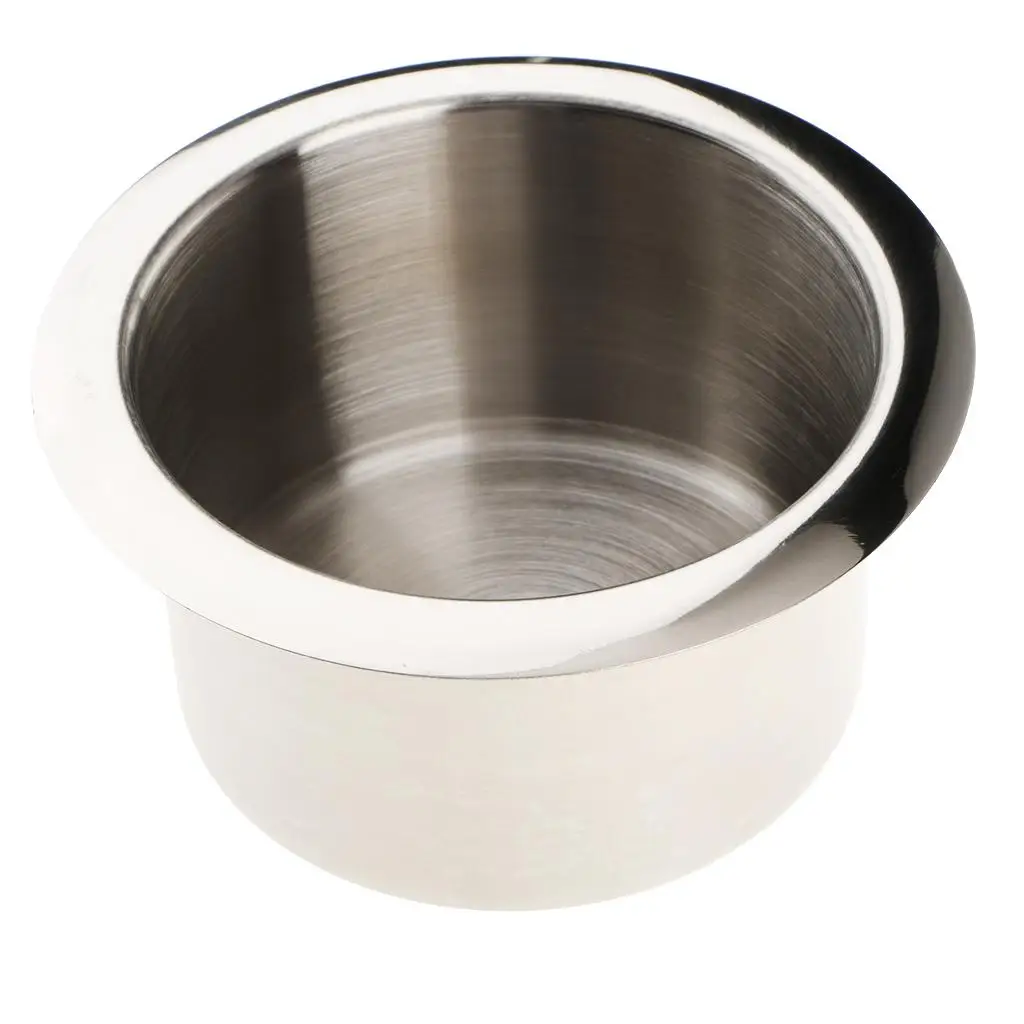 5x Stainless Steel Beverage Cup  Recessed Drink  84mm