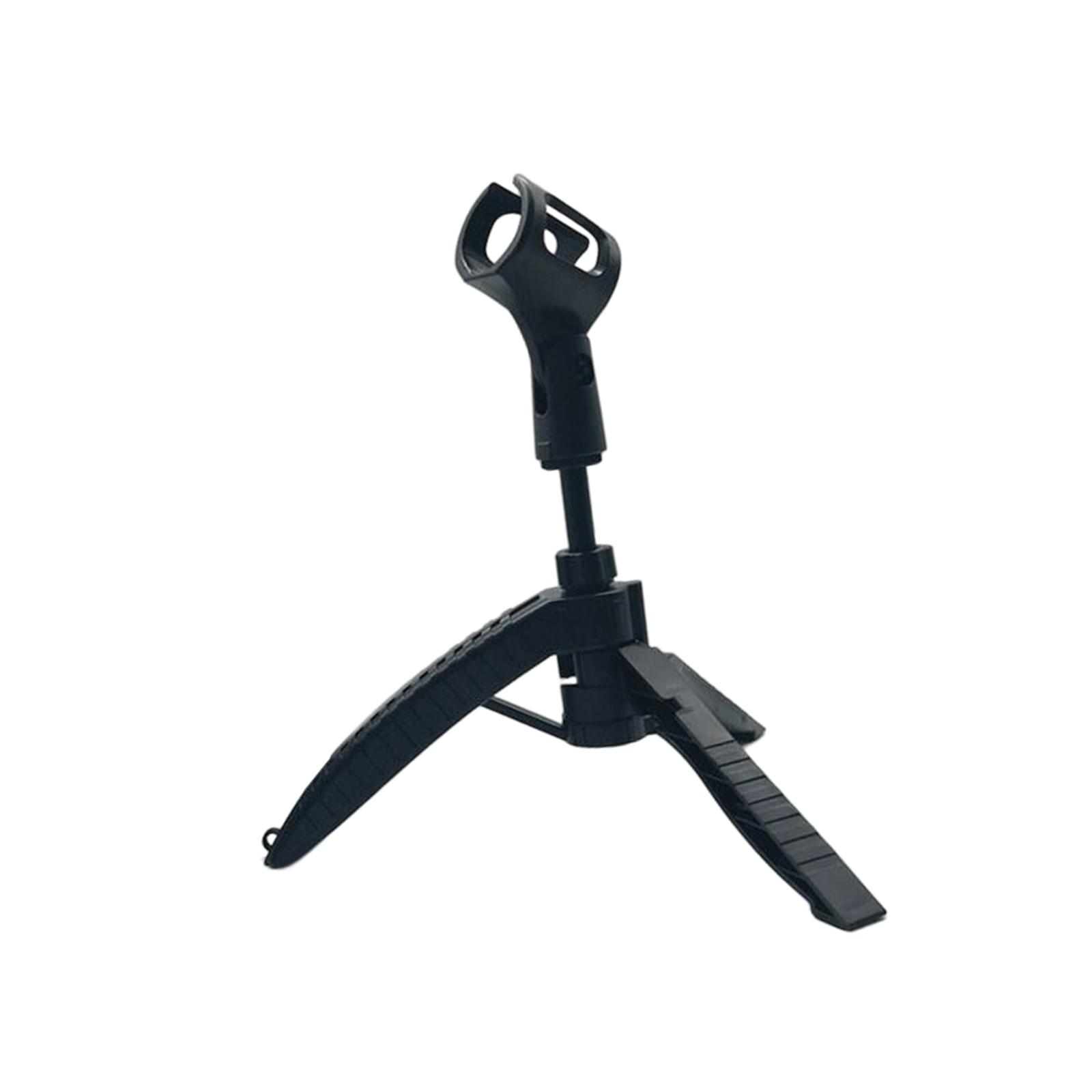 Foldable Mic Stand Holder Condenser Mic Bracket Adjustable Nonslip Desktop Microphone Tripod for Online Chat Screencasts Studio