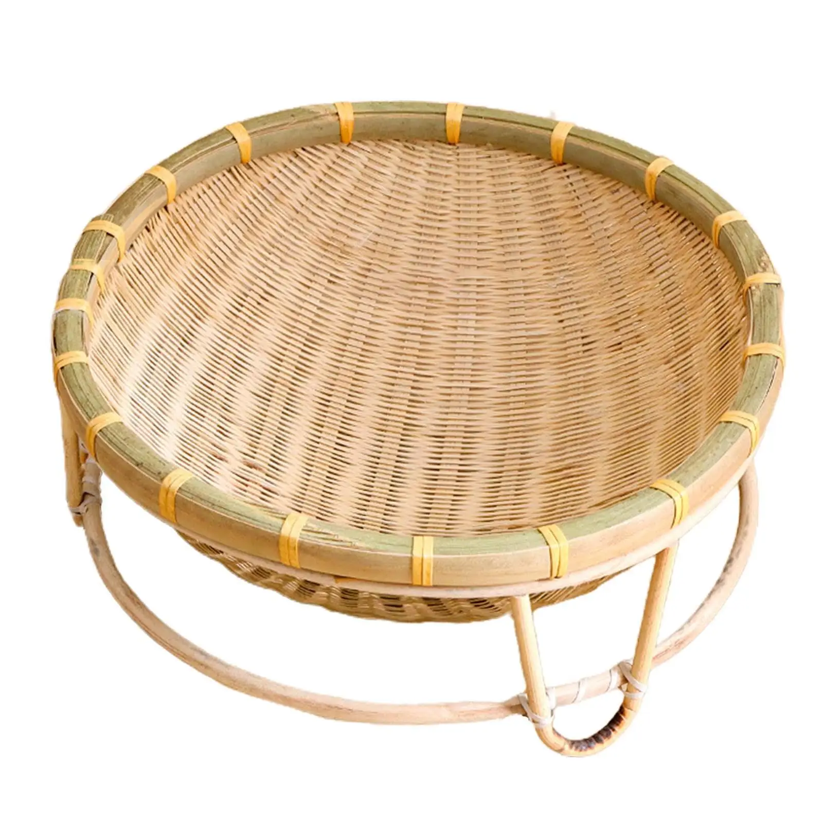 Bamboo Woven Cat Nest Lightweight Home Free Standing Semi Enclosed Cat Bed Portable for Puppy Small Medium Cats Kitten Supplies
