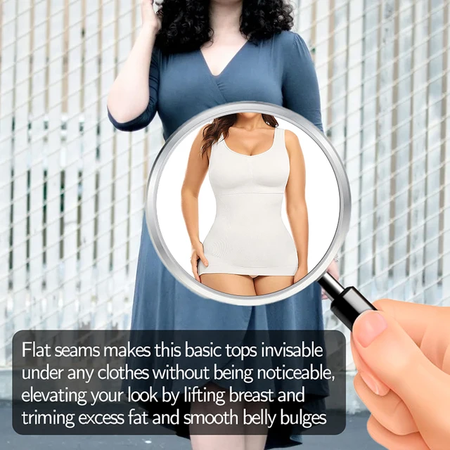 Women's Shapewear Slimming Shirts Tummy Control Body Shaper with Built In Bra  Tank Tops Cropped Underskirts Padded Bra - AliExpress