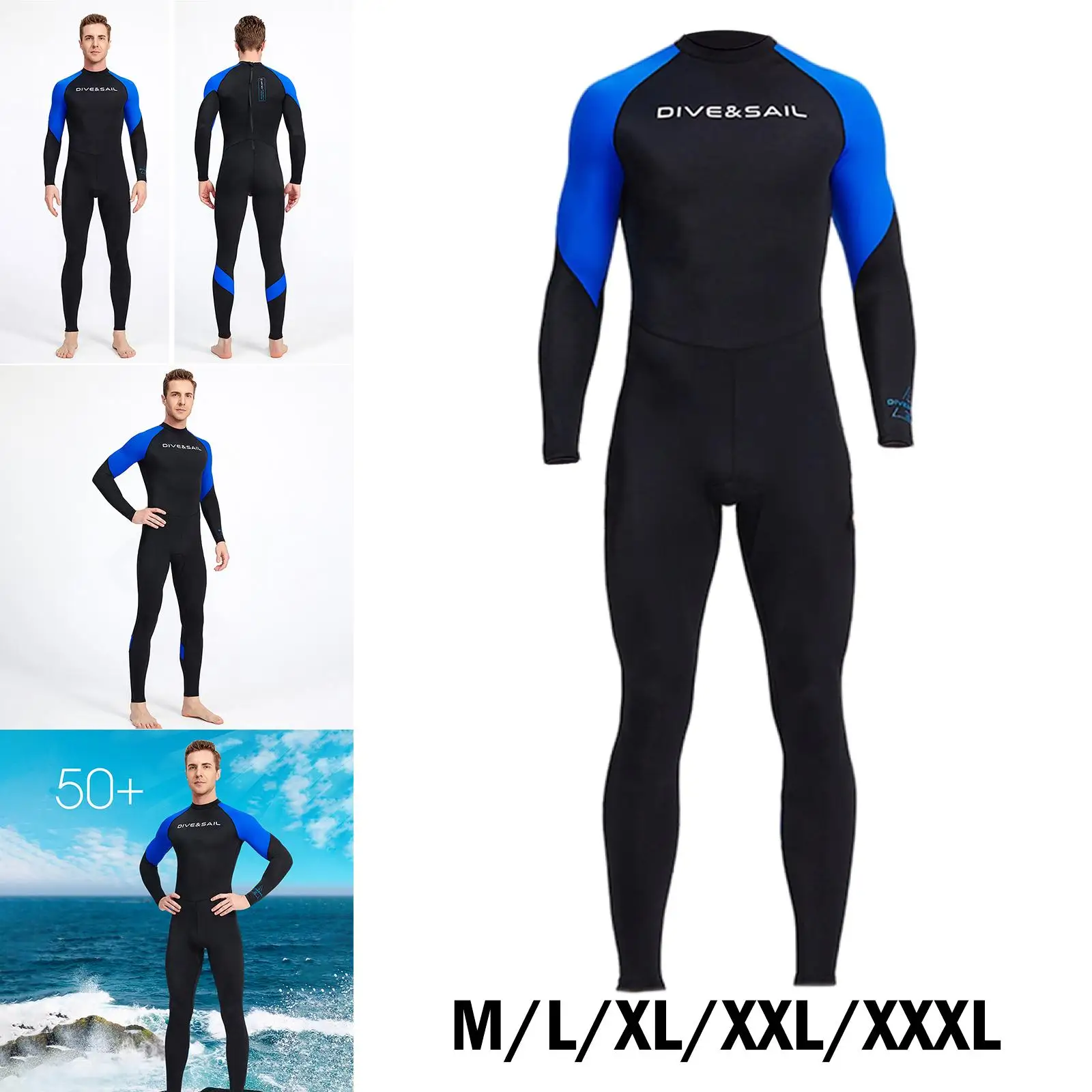 Wetsuits Men Full Scuba Diving Suits Surfing Swimming Long Sleeve Keep Warm Back