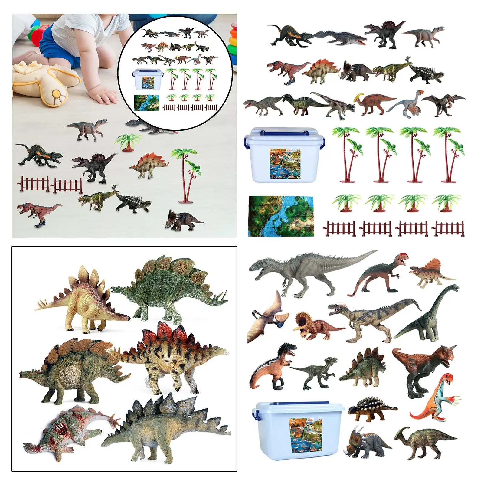 15 Pieces Kids Dinosaur Toys Wildlife Animal Figurine for Christmas New Year