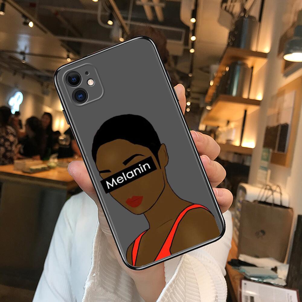 Melanin Poppin African Black Girl Phone Cases For iphone 13 Pro