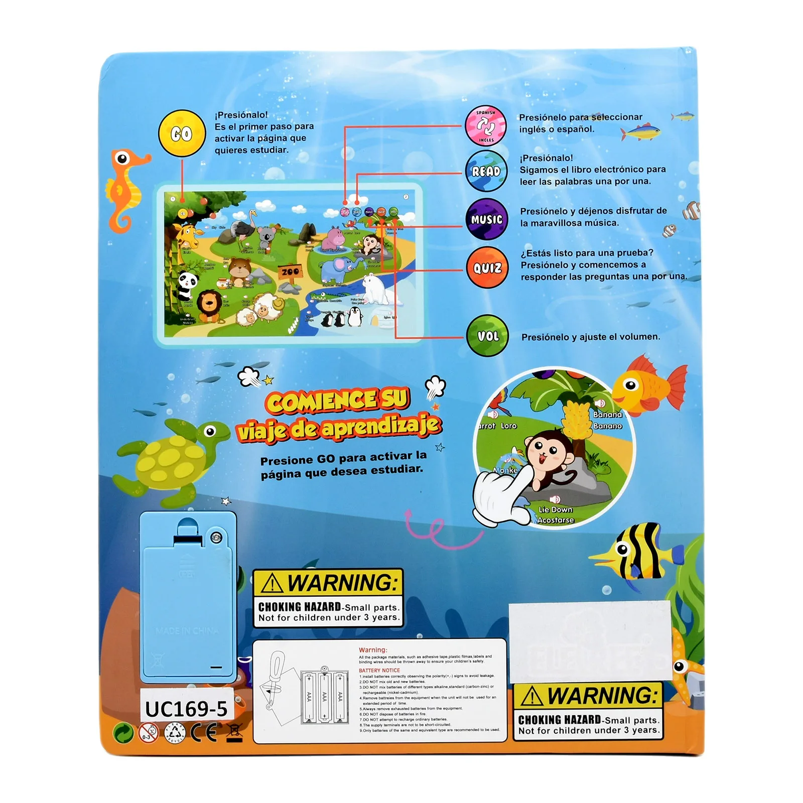 Montessori Spanisch Englisch Sprache Lernmaschine Elektronische Lesebücher Kleinkind Baby Lernspielzeug Multifunktions Ebook – Detail 4