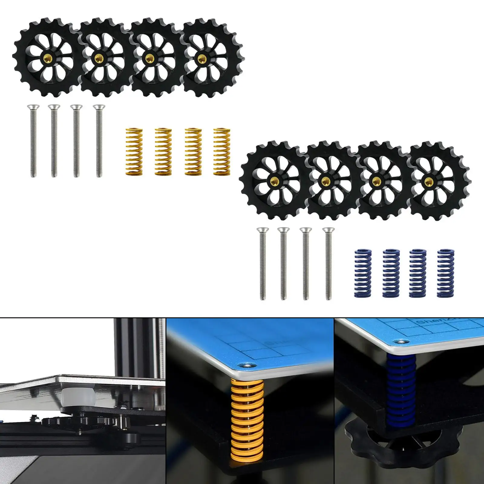 Stainless Steel Heatbed Leveling Kit M4 Screw Leveling Spring High Temperature Resistance 3D Printer Accessories