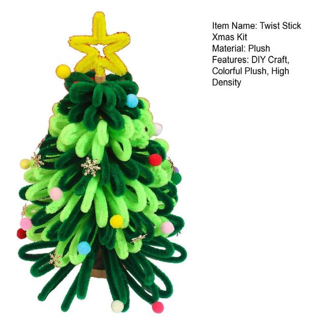 Twist Stick Christmas Tree Chenille Stems Diy Christmas Crafts Colorful Plush  Stems Twist Stick Xmas Tree Material for Festive - AliExpress