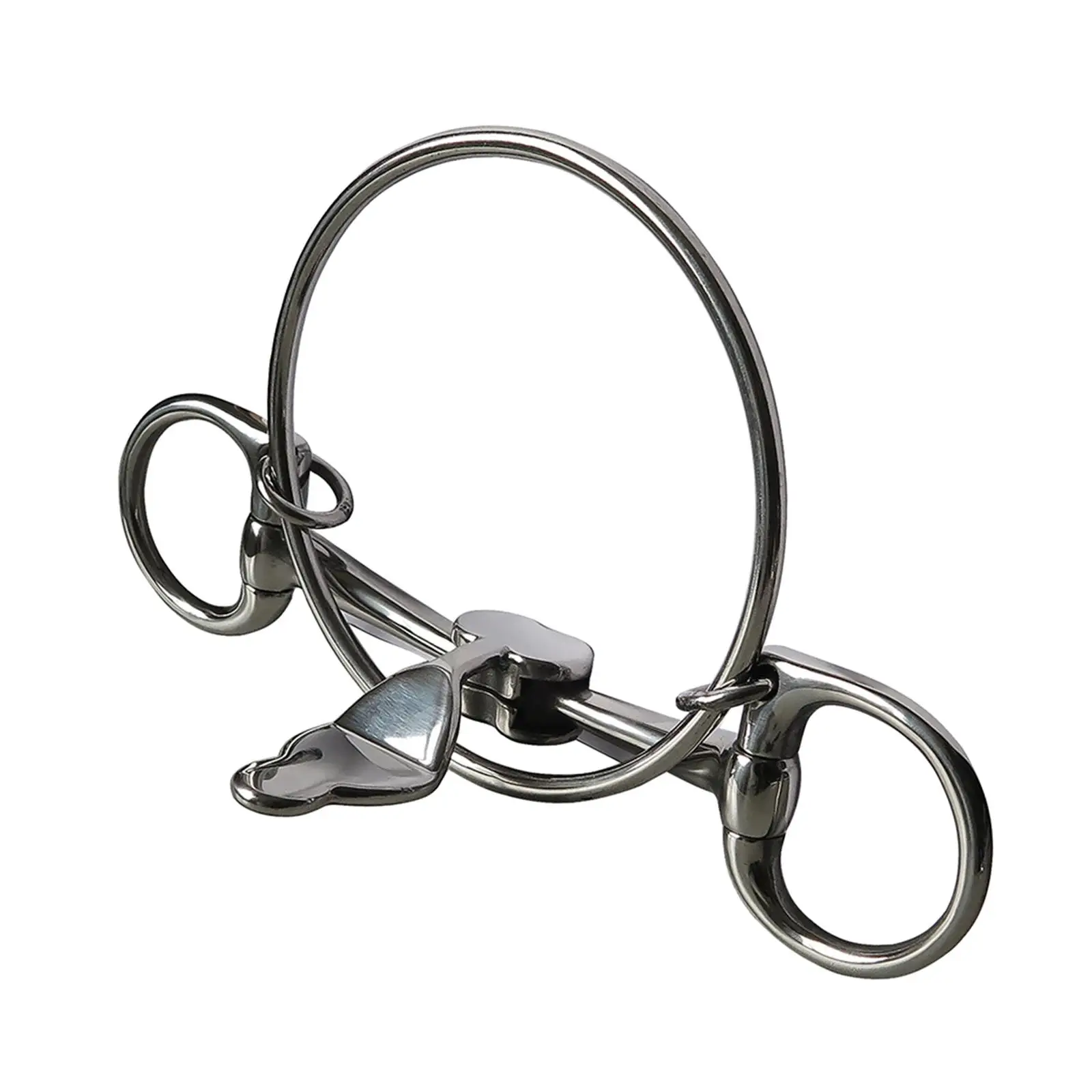 Horse Bit Equestrian with Curb Hooks Chain Western Style Stainless Steel Chewing Cheek with Silver Trims Horse Mouth Bit