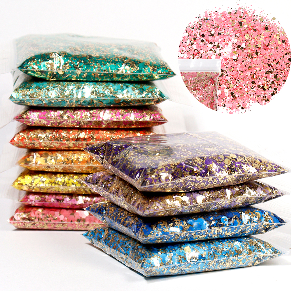 Best of 50g / bag Laser Hexagon Holographic Chunky Glitter Nail Tips Powder Mermaid Flakes Sparkly Sequins Manicure Nails Art Decoration Reviews & Tips