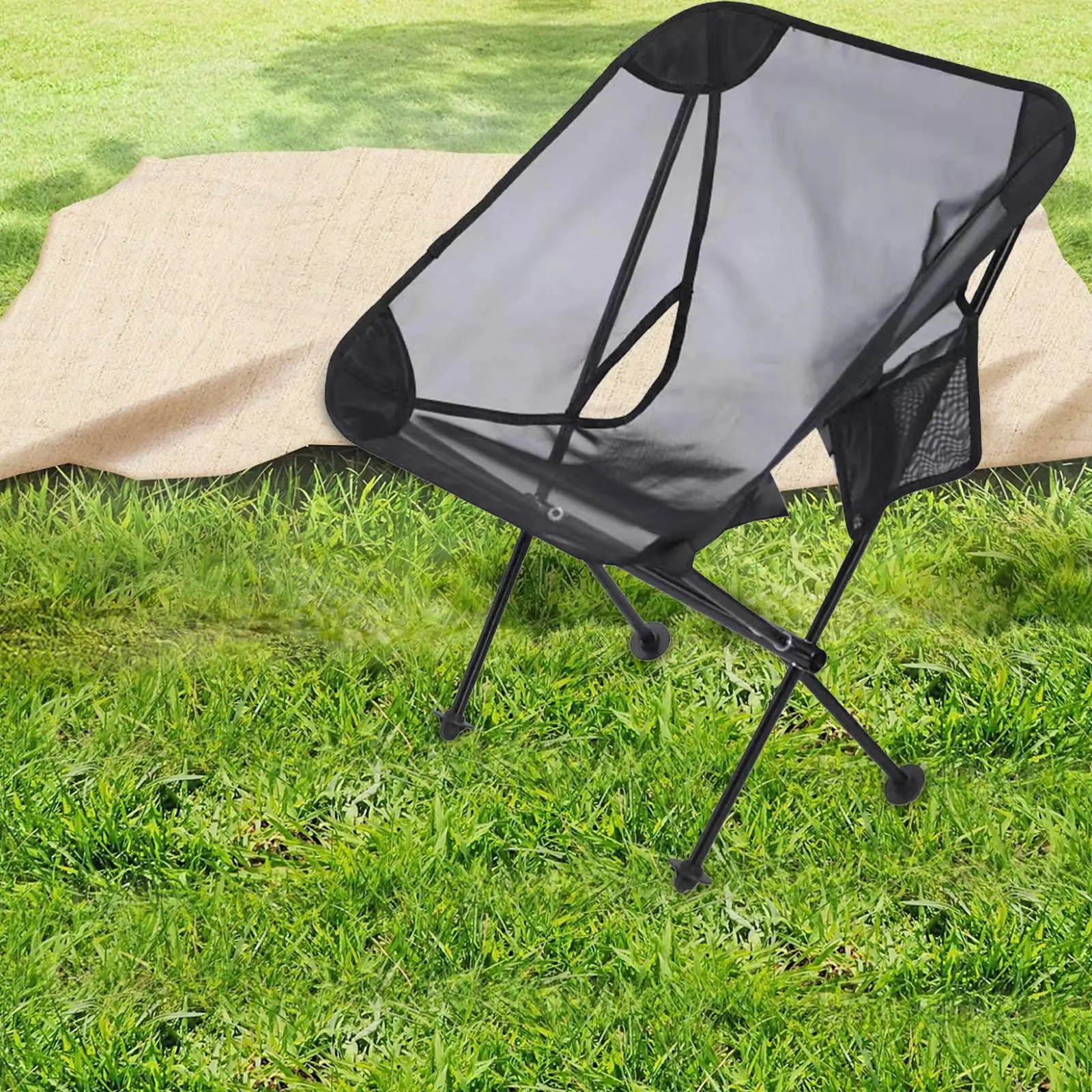 Folding Camping Chair Outdoor Moon Chair Outdoor Concerts Durable Portable with Side Pockets Gardens Campings Folding Chair