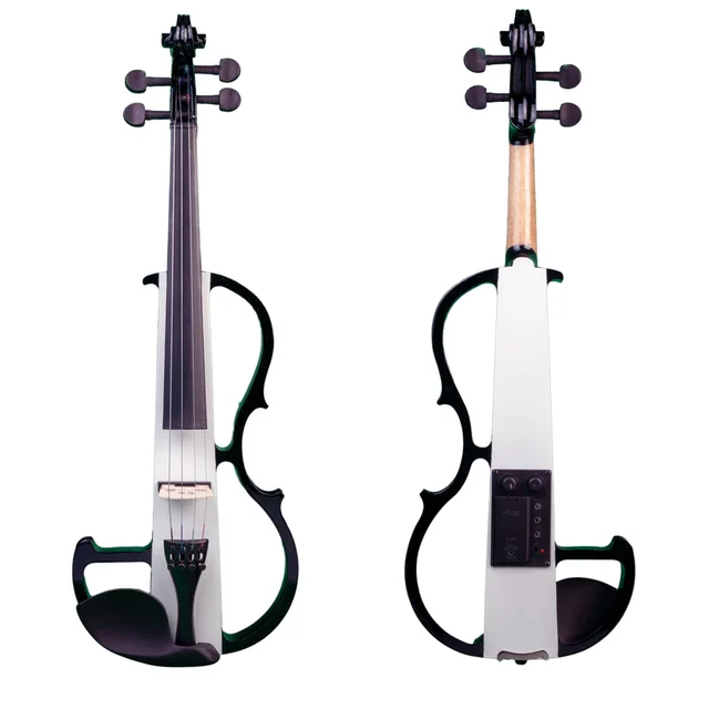 黒と白の電気バイオリン,左利きの4/4サイズのアクセサリー,サイレント 