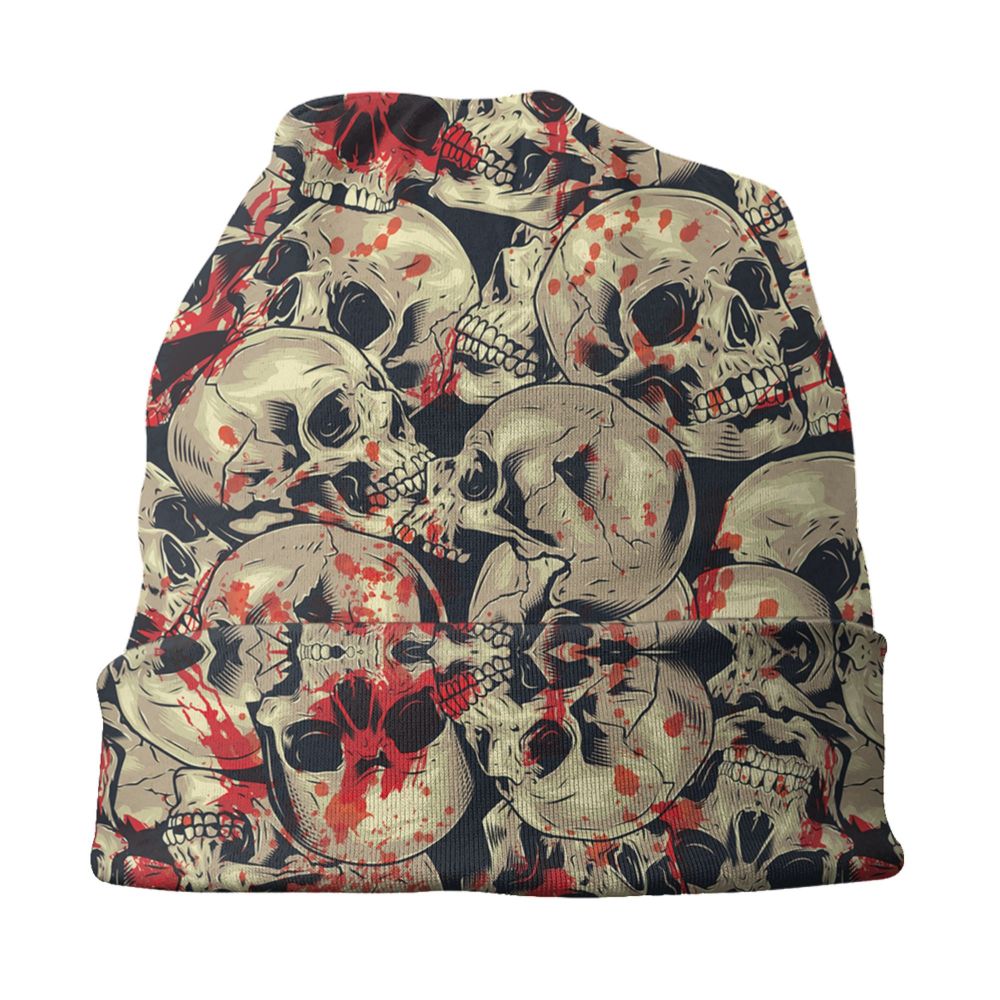 Benutzerdefinierte Schädel Druck Motorhaube Hüte Straße Stricken Hut Für Frauen Männer Winter Warme Horror Skeleton Tod Skullies Beanies Caps – Detail 27