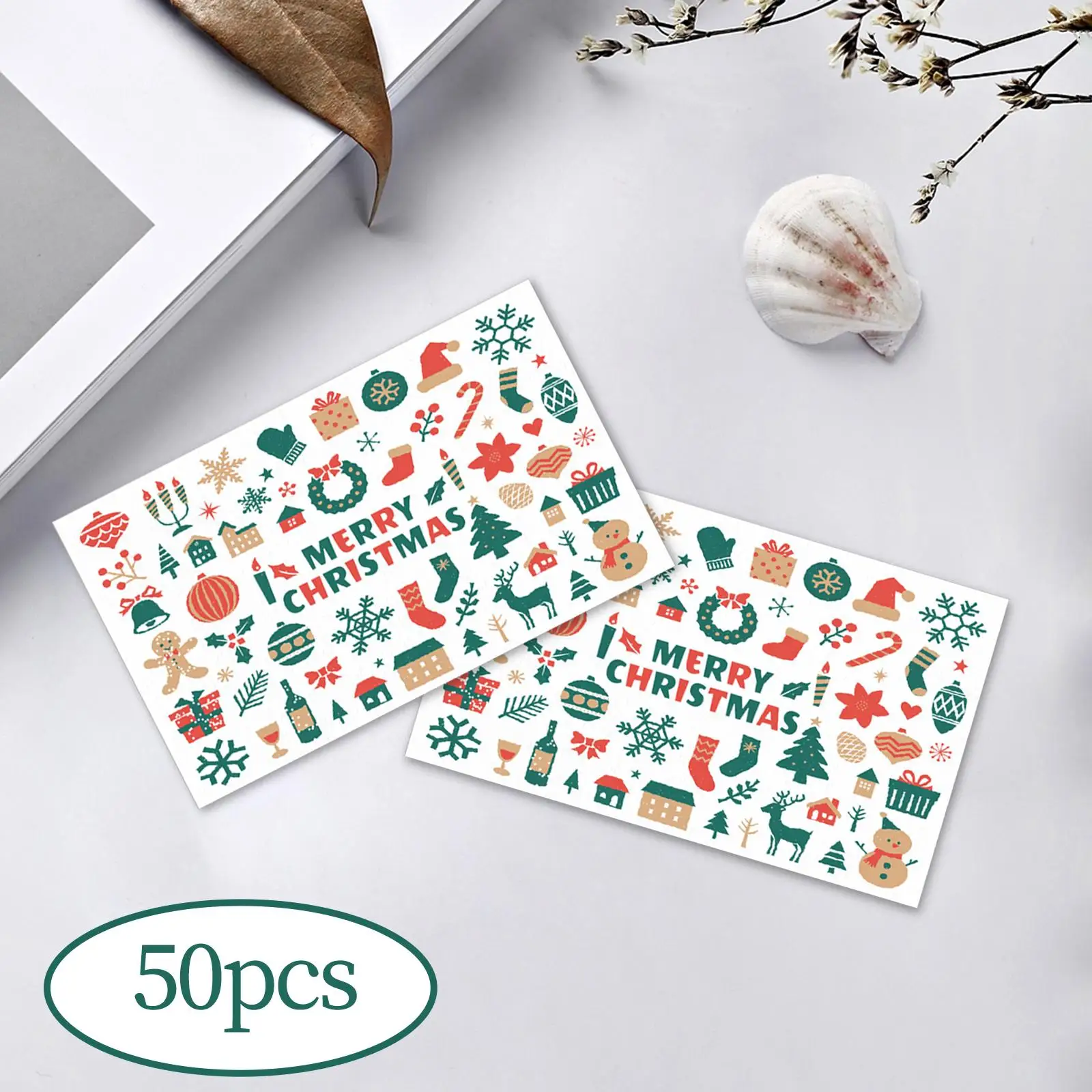 50x Rustic Christmas Cards Greeting Cards  Crafts for Party