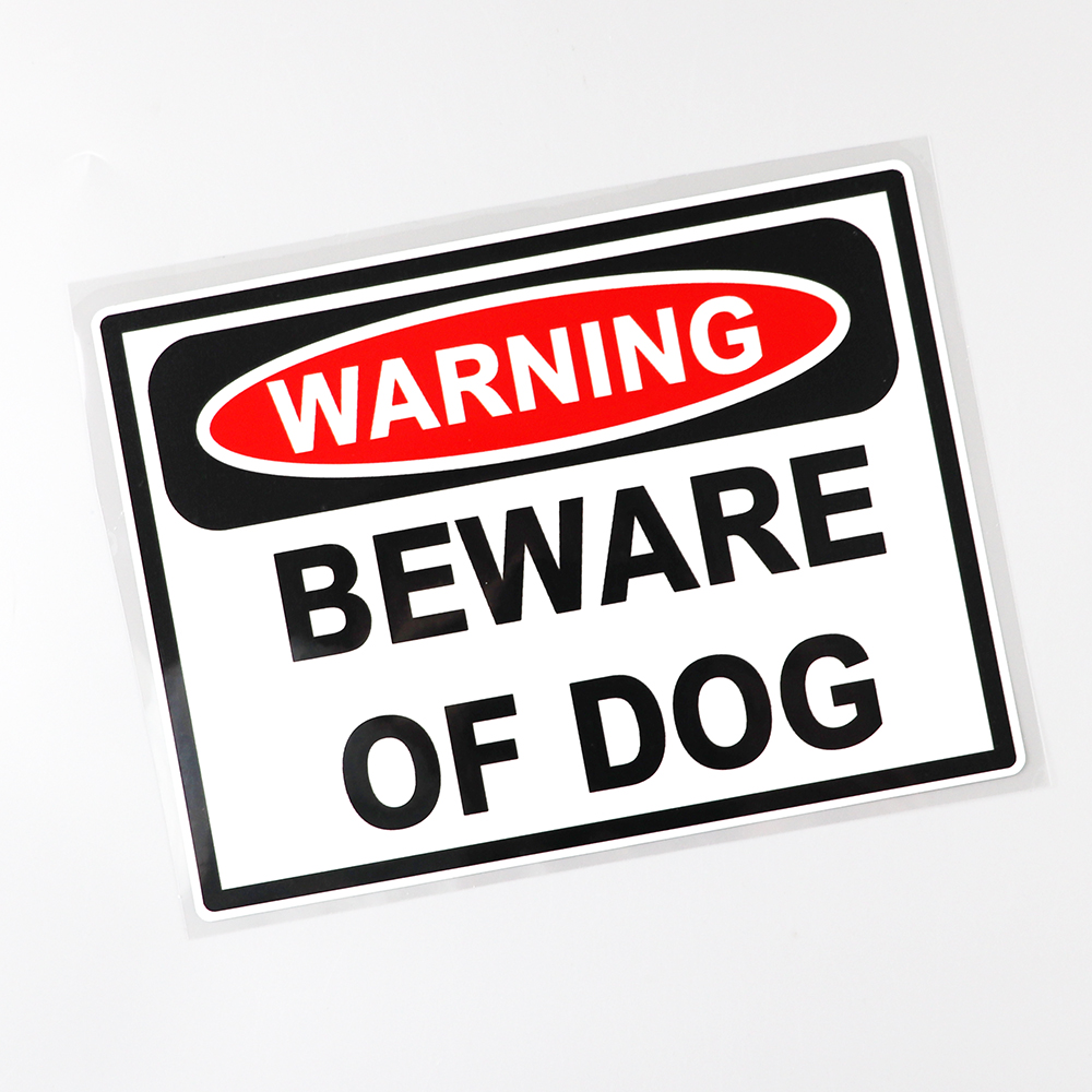 Title 2, BEWARE OF DOG Sign Waterproof Decal PVC Car Sti...