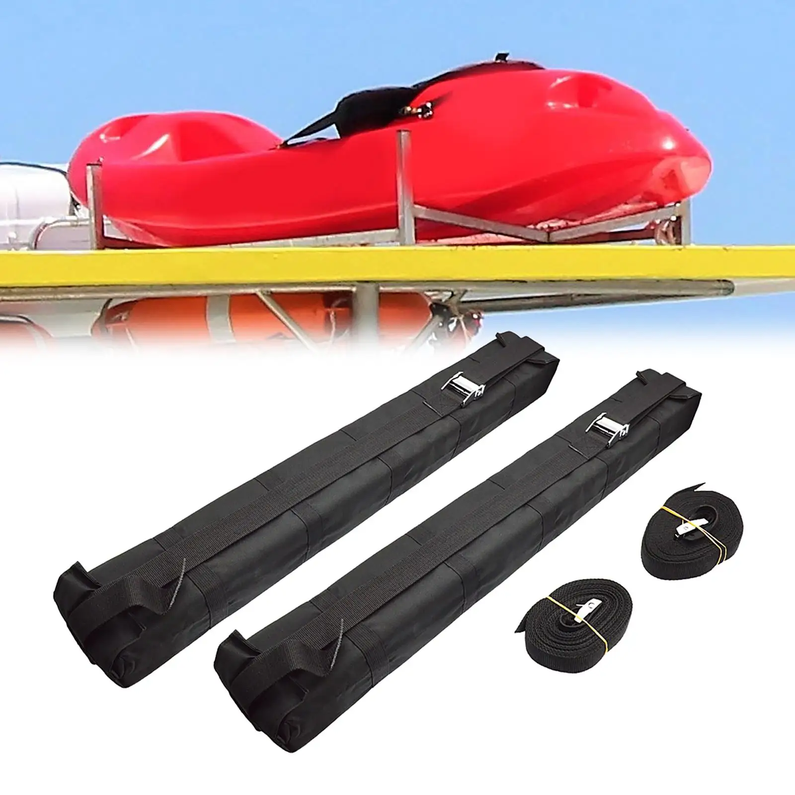Roof Racks,  Soft Roof Bars, Kayak Roof Rack, Durable Oxford Cloth Roof Rack Pads Carrier Heavy Duty  Straps