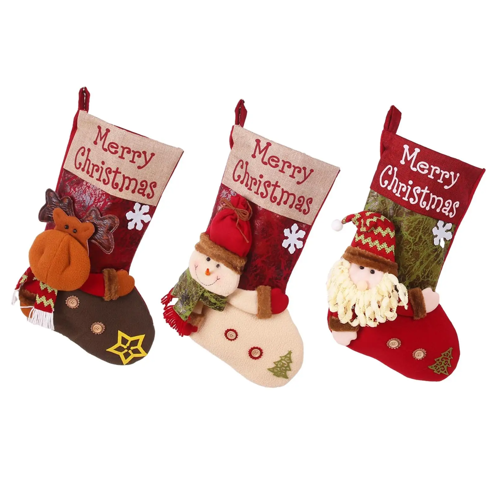 3D Socks Gift Bags Big Xmas Stockings Decoration Holiday Party Decoration Portable Holiday Stockings Xmas Stockings for Home