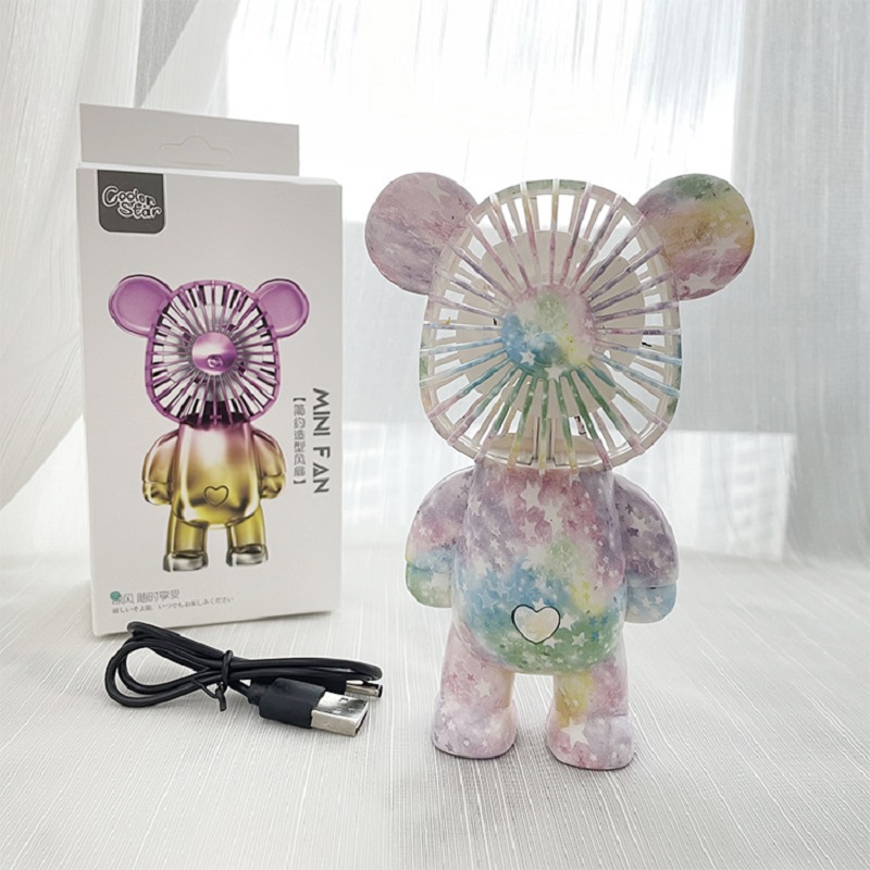 Title 17, Cute Cartoon Bear Fan USB Third Gear Rechargeab...