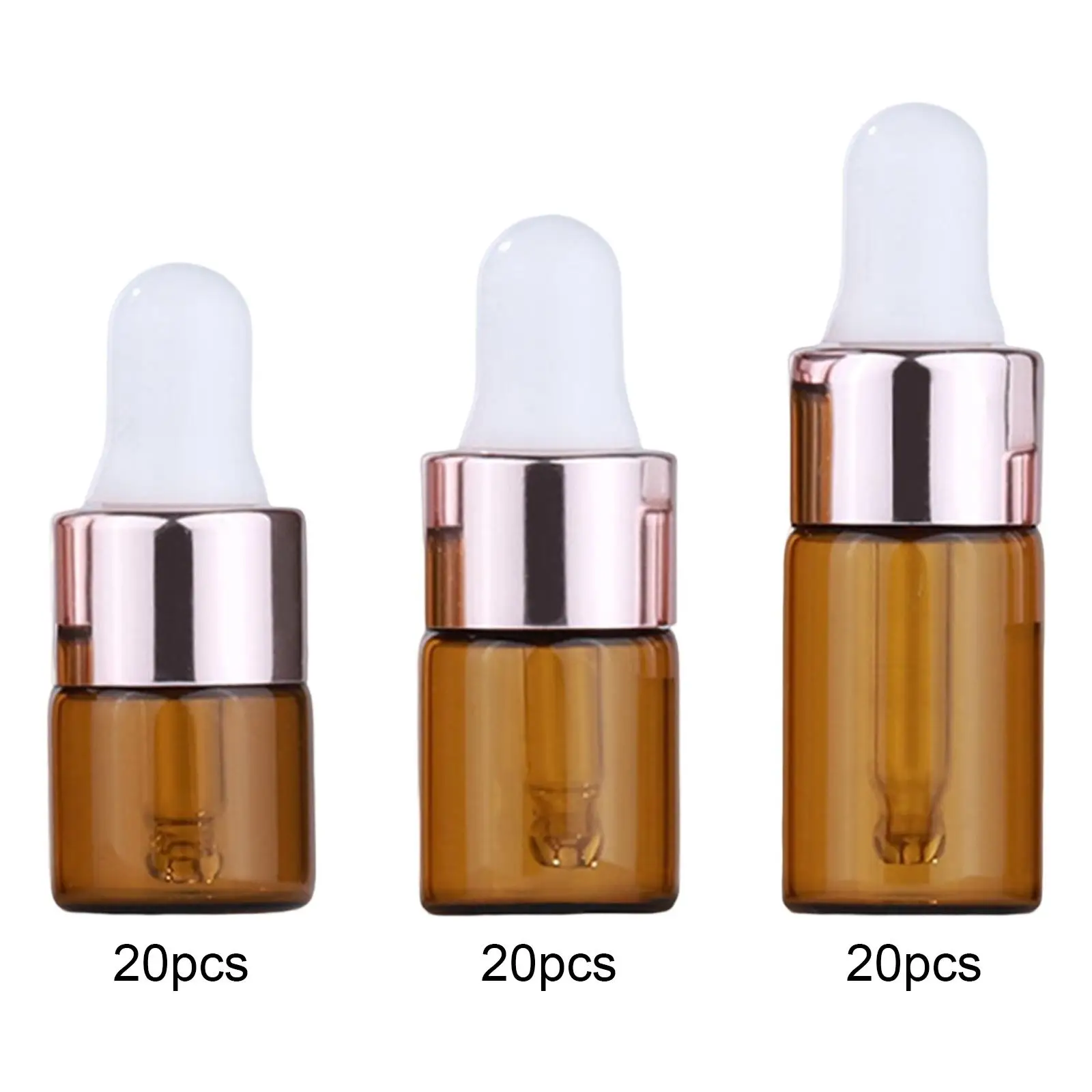20Pcs Mini Empty Glass Dropper Bottles Travel Bottles with Eye Droppers for Cosmetic Essential Oil Perfume Sample