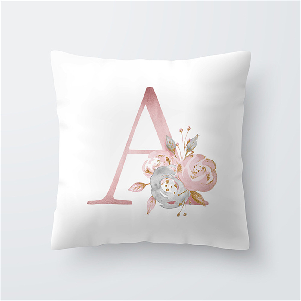 Description Picture 5 of itemPink Letter Printed Cushion Cover Ins Nordic Style Soft Comfortable Throw Pillow Cover Sofa Cushion Cover Wedding Home Decor