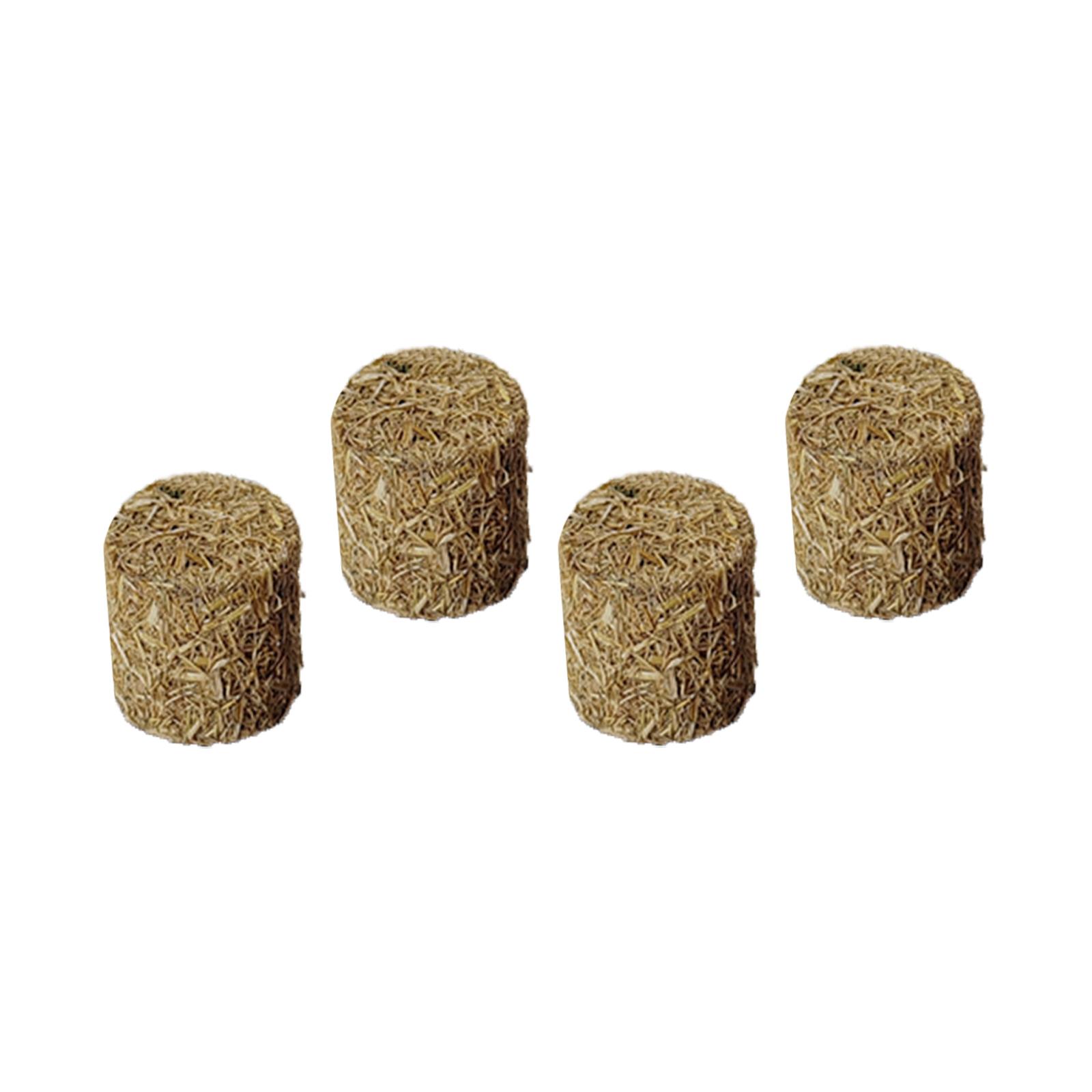 4Pcs Mini Hay Bales Railroad Scenery Scenery Unique Small Decorative Hay Miniature for Halloween Home Farm DIY Crafts Garden