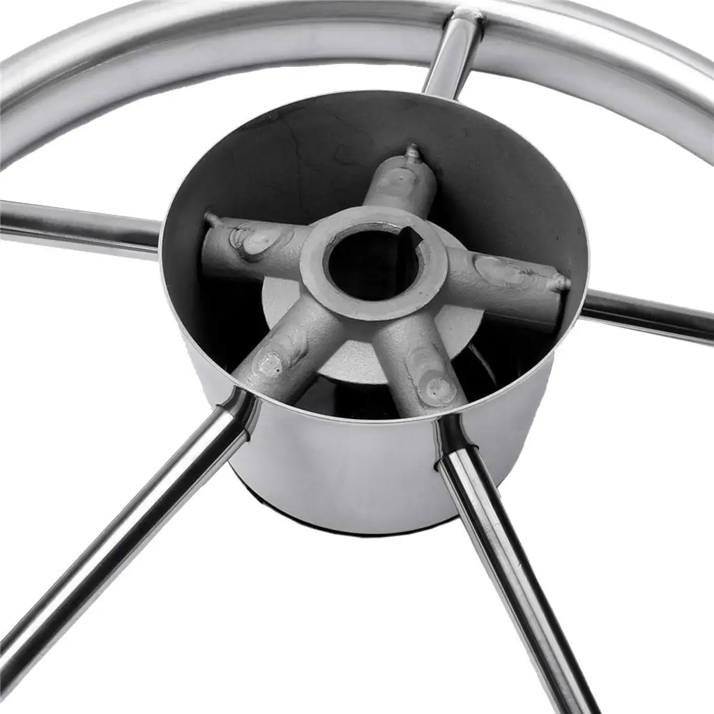 Universal Stainless Steel 5 Spoke Boat Yacht Steering Wheel Turning