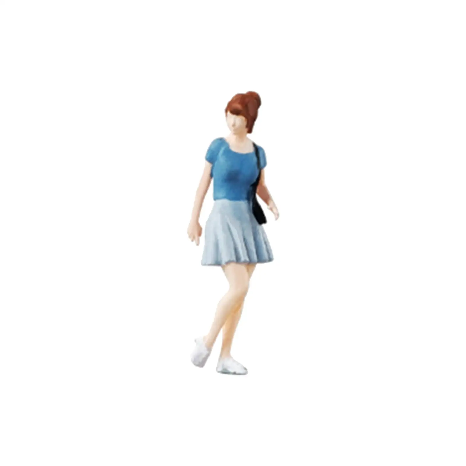 1/64 Scale Miniature Figure Blue Skirt Girl Scene Layout for Railway Collections Fariy Garden Model Train Architecture Model