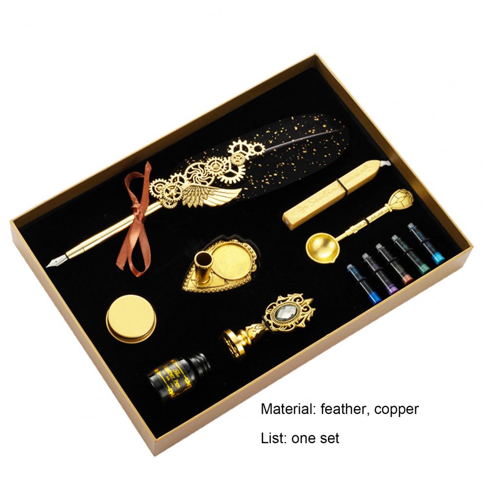 conjunto caneta quill conjunto caneta pena do vintage kit multifuncional suave escrita dip conjunto caneta caligrafia decorativa conjunto crianças presentes