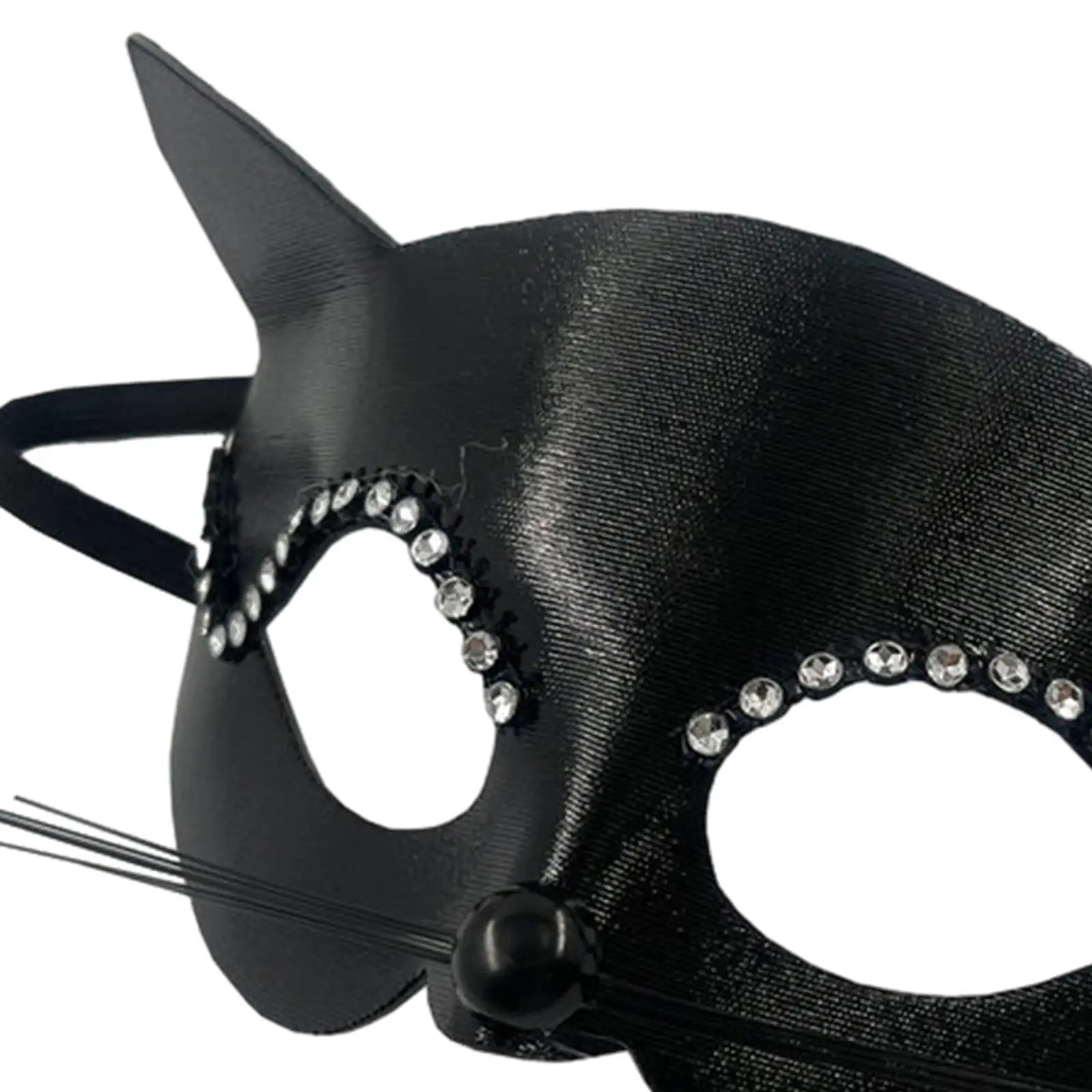 Black Cat Mask with Whiskers Masquerade Mask for Halloween Costume Show