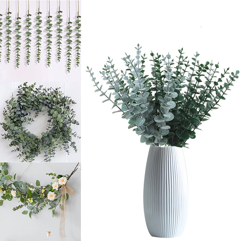 Eucalyptus Garland Artificial Faux Garland Wall Decor Silver Dollar  Eucalyptus Greenery Leaves Vines Plant for Wedding Arch