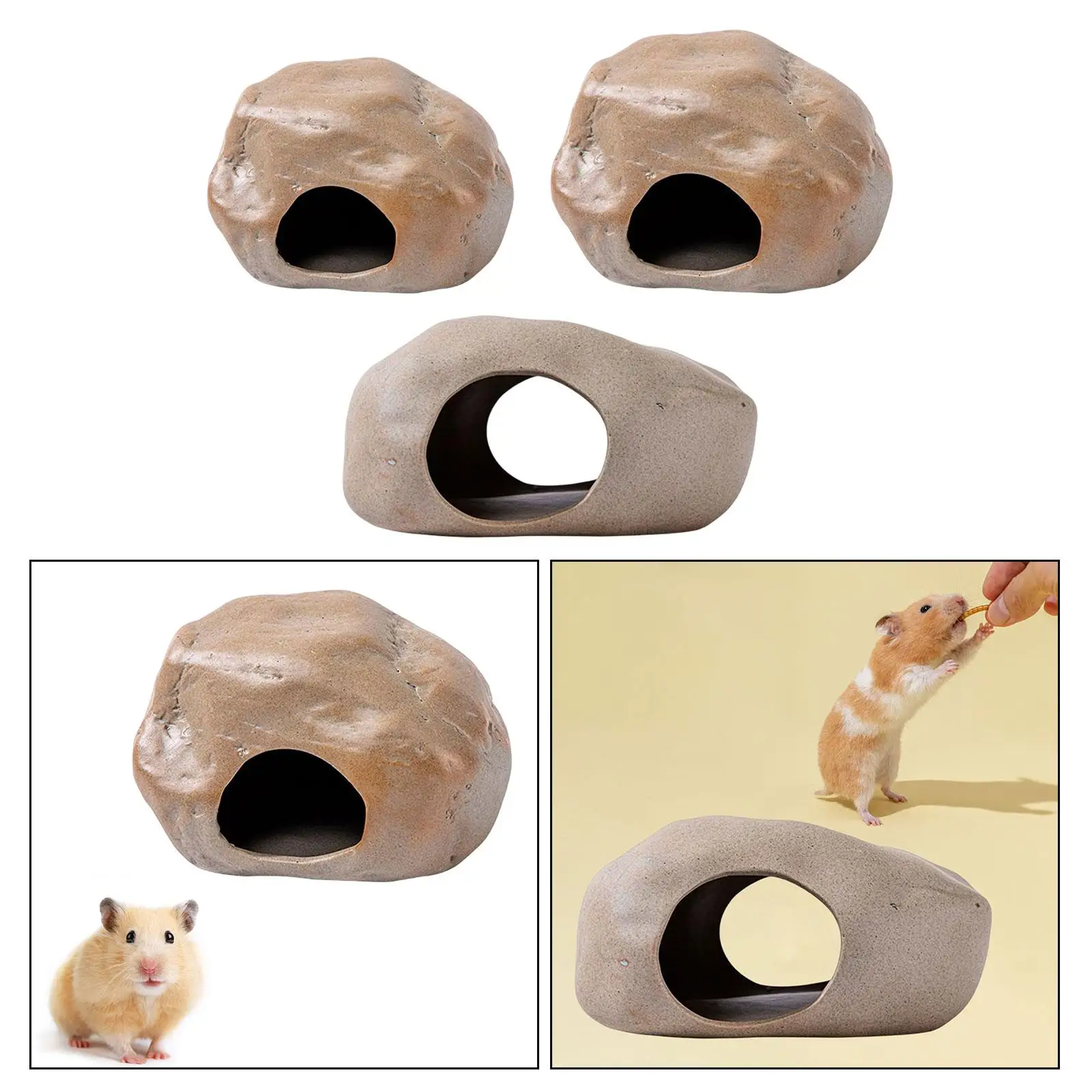 Hamster Hideout House Indoor Outdoor Landscaping Cage Accessories Bed Ceramic