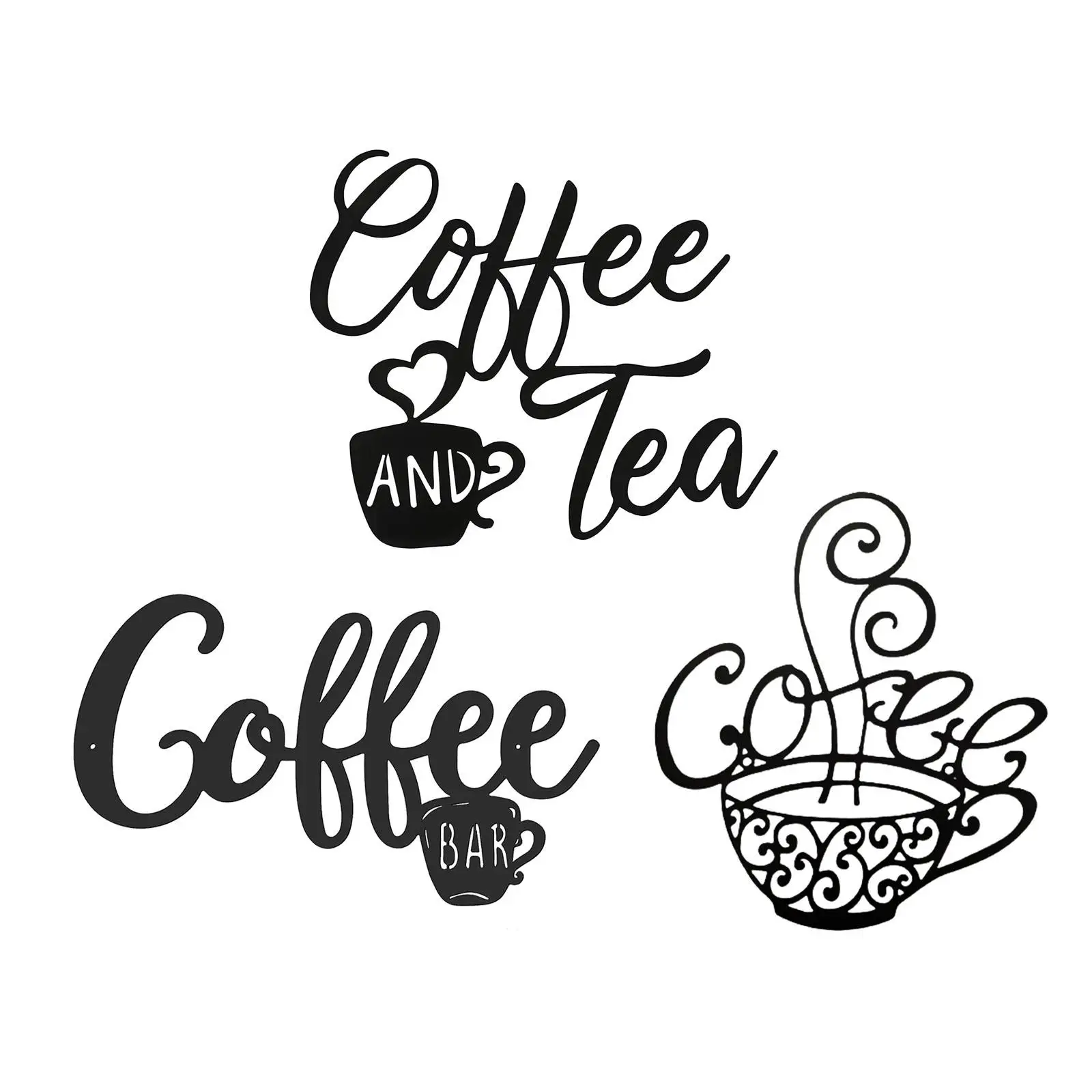 Coffee and Tea Bar Sign Metal Hanging for Restaurant Garden Indoor Outdoor Decor