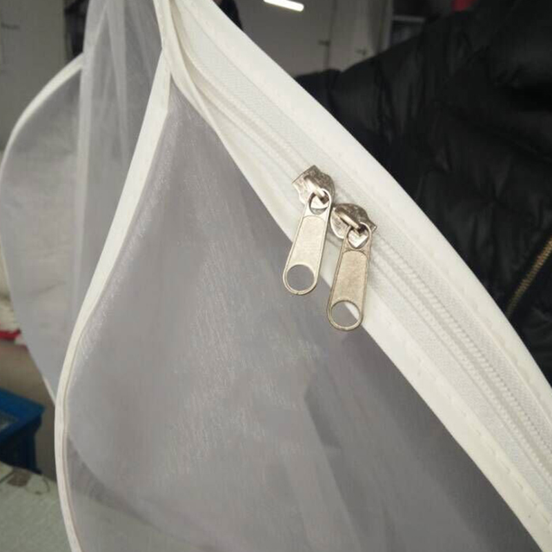 Doppelseitige transparente Tüll/Voile Hochzeit Brautkleid Staubs chutz hülle mit seitlichem Reiß verschluss für Home Garderobe Kleid Aufbewahrung tasche jd014 – Detail 4