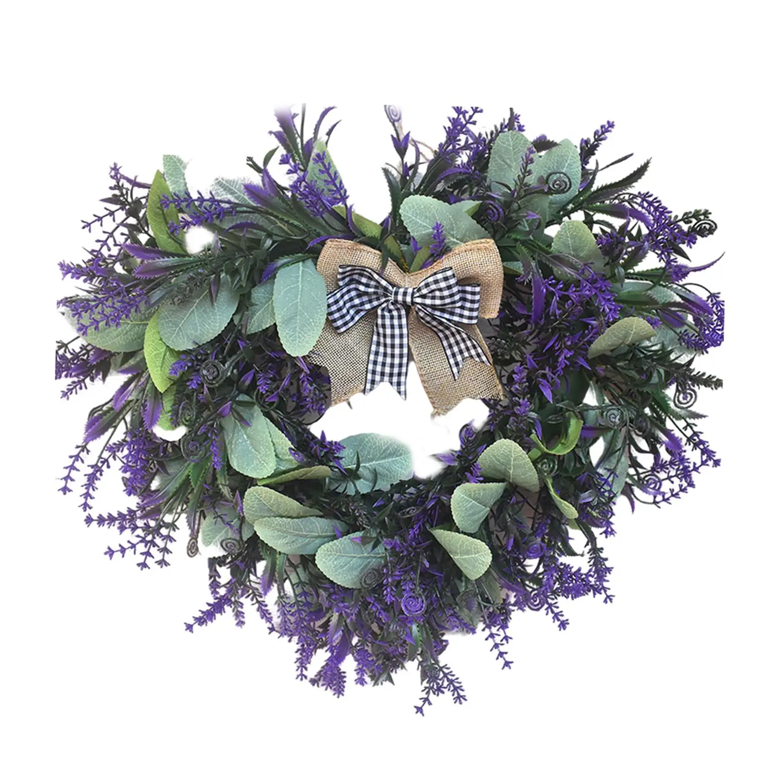 Artificial Lavender Flower Wreath Door Hanging Flower Wreath Home Decor for Outdoor Door Wall Wedding