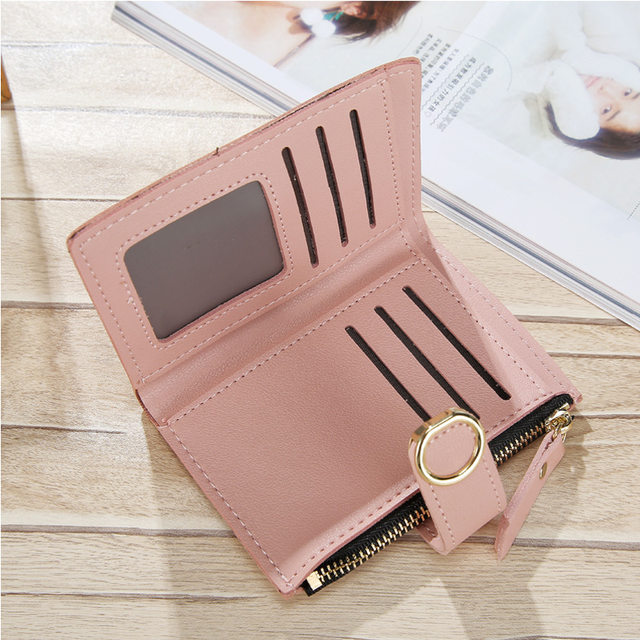 Mumu #1054 Korean Fashion Leather Ladies Wallet Coin Purse Card Holder Mini  Cute Wallets For Women