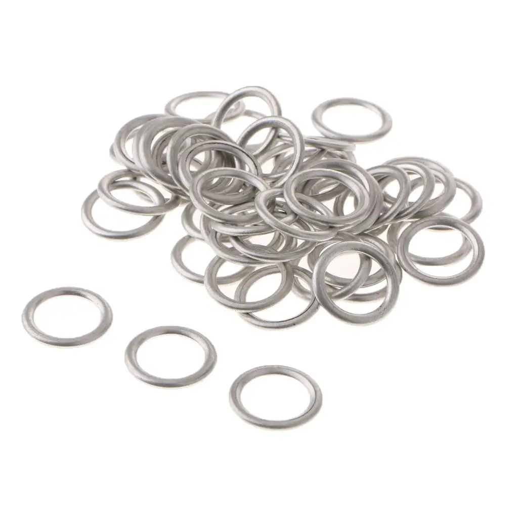 50pcs Durable Aluminum Oil Drain Plug Washer Gaskets for A4 Q5 for vw  CC, Repalces# N0138157
