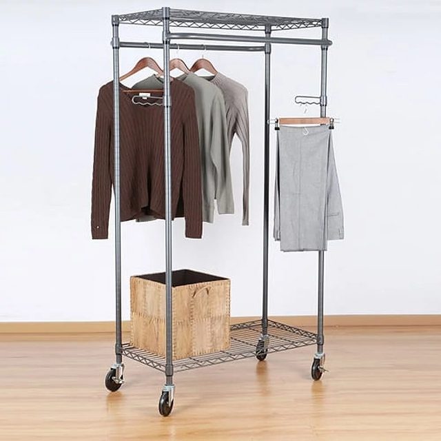 Better Homes deals & Gardens Farmhouse Gray Wood and Metal Garment Rack-kjg