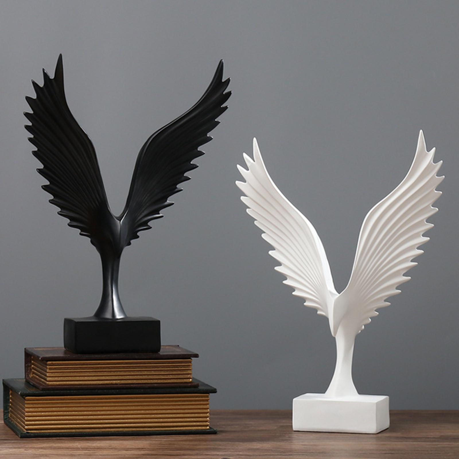 Modern Angel Wing Statue Abstract Figurine Eagle Animal Artwork Resin Sculpture for Living Collection Tabletop Ornaments