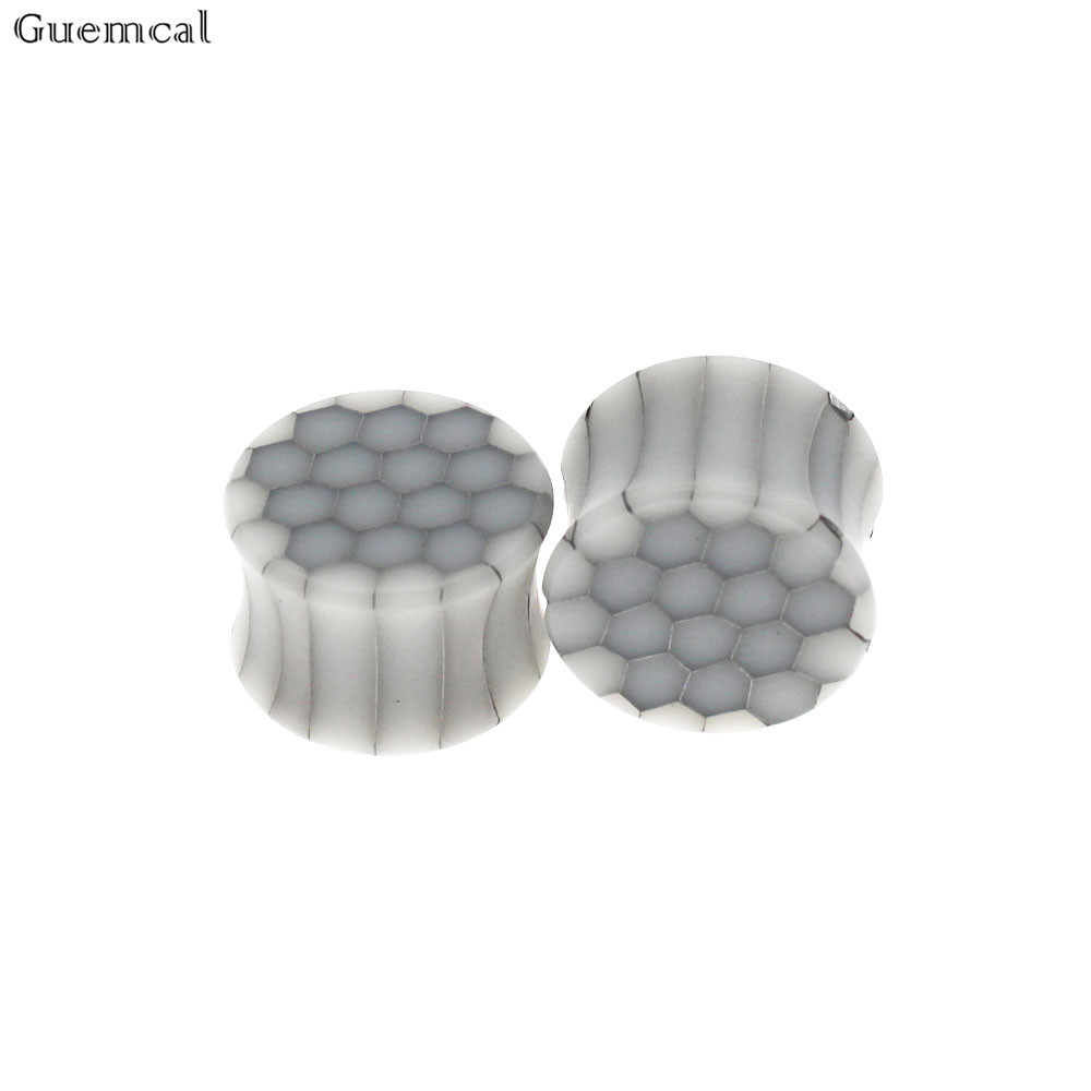 Guemcal 1 Pair Ear Plugs and Tunnels 8-25mm Honeycomb Ear Gauges Expander  Stretcher for Woman Men Piercing Body Jewelry | AliExpress