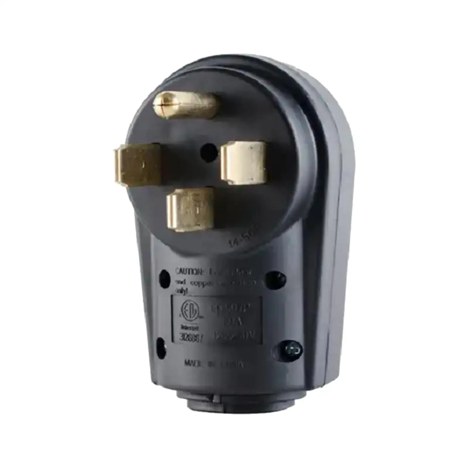 50 Amp Male RV Replacement Plug NEMA 14-50P Professional Durable Electrical Power Connector Ergonomic Designed Handle 125/250V