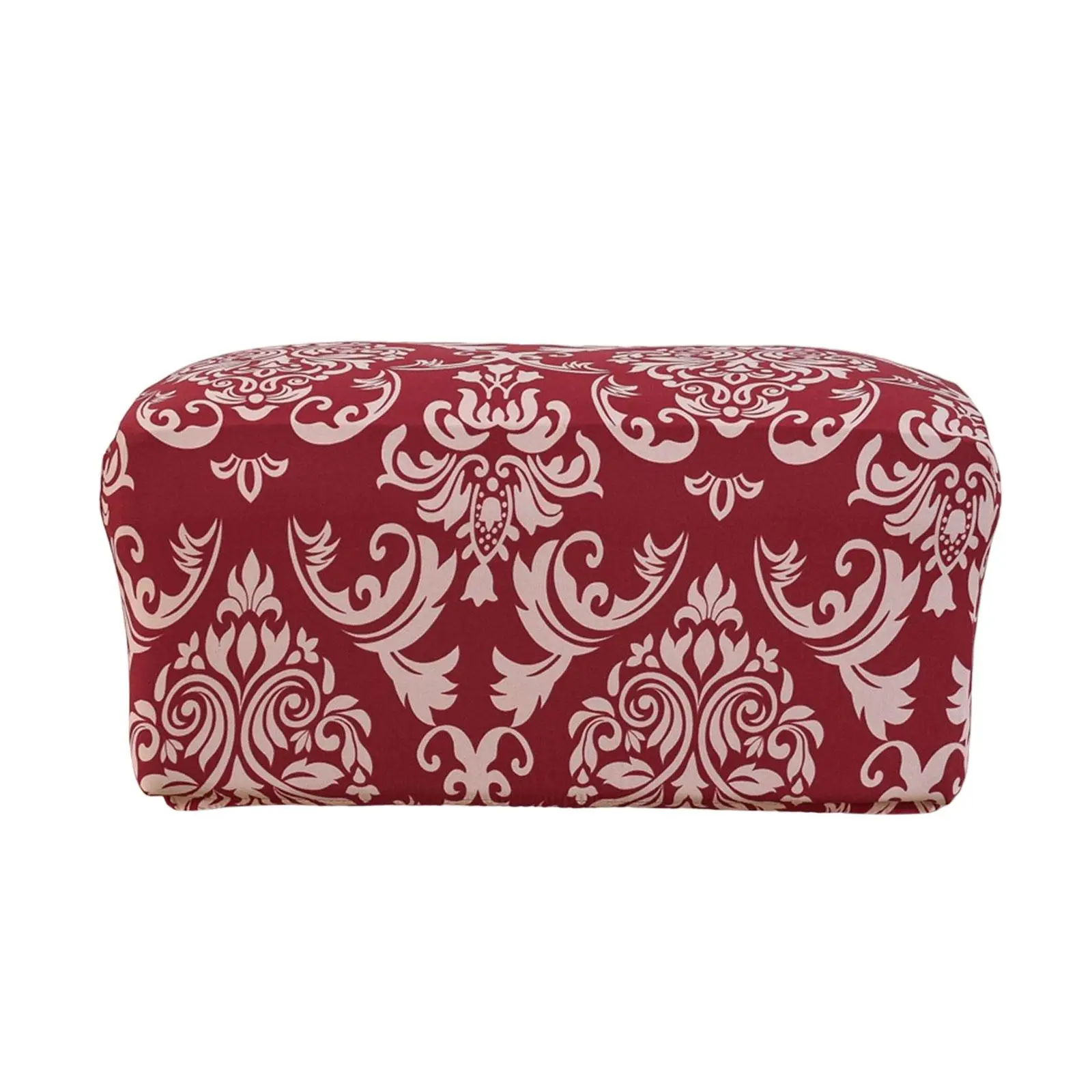 Stretch Footrest Covers Nonslip Printed Protector Soft Slipcover Modern Style Elastic Stretch Ottoman Covers for Bedroom
