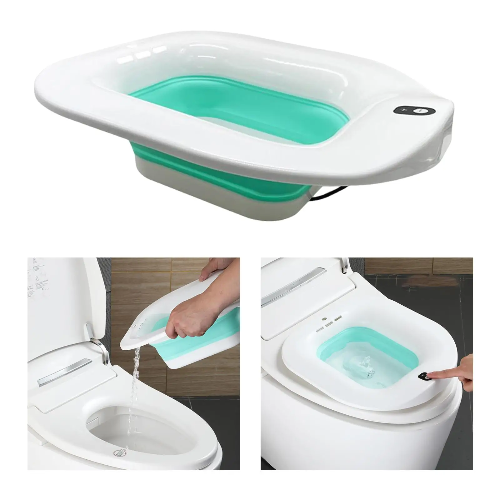 Electric Sitz Bath for Toilet Water Spray Folding for Cleaning