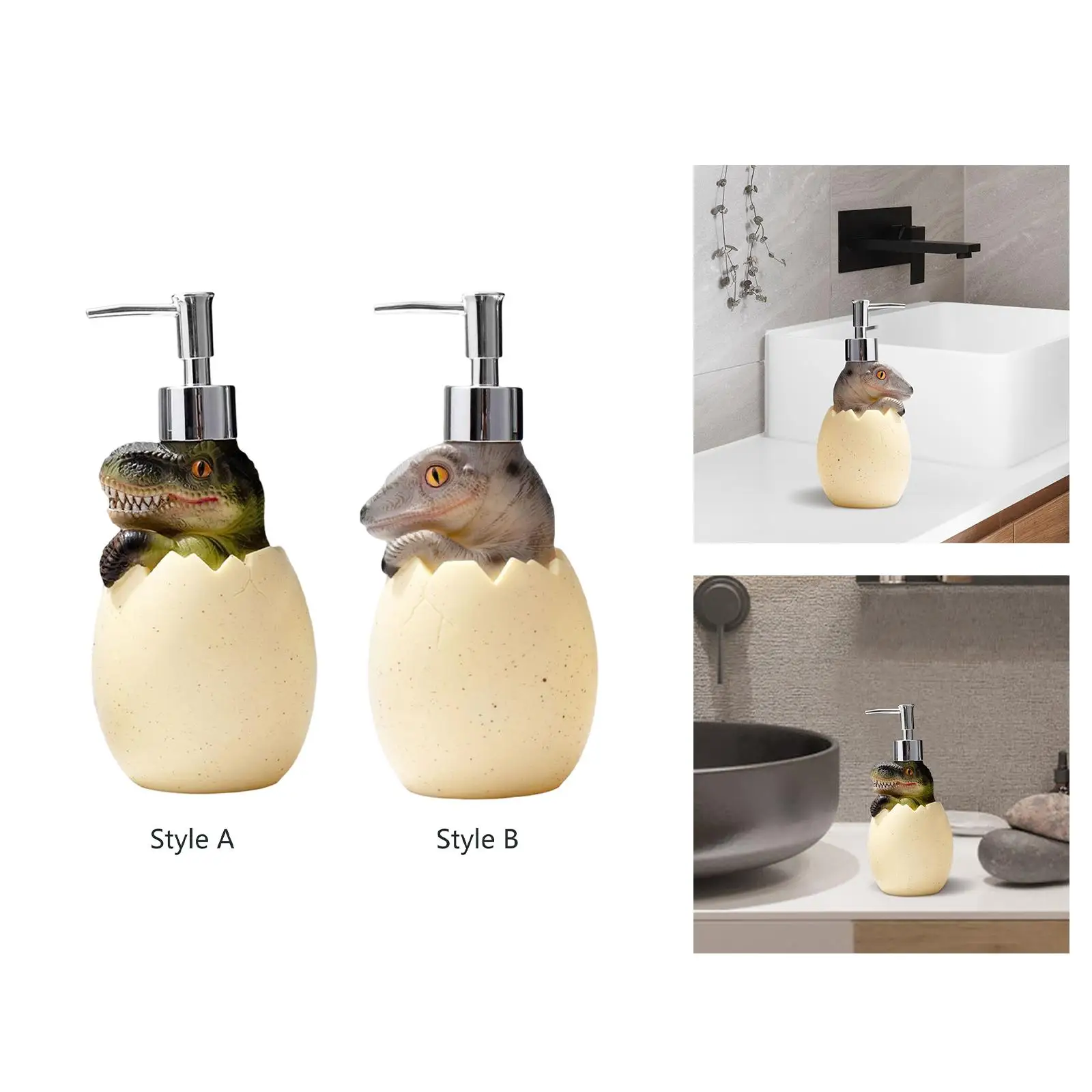 Cute Dinosaur Baby Egg Soap Dispenser Refillable Hand Soap Lotion Dispenser Detergent Shampoo Lotion Bathroom Accessory